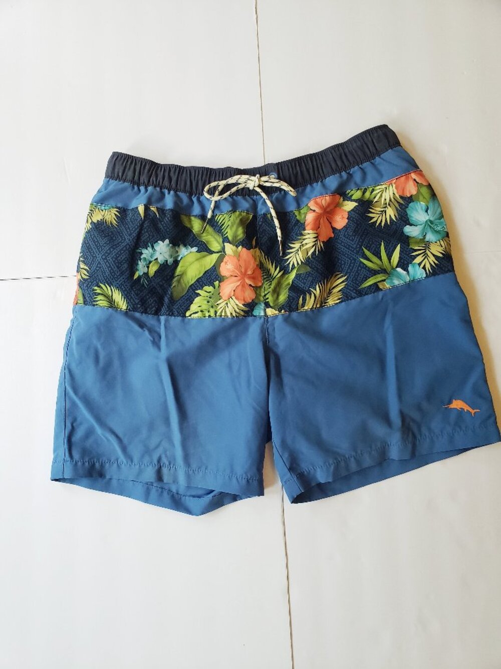 Tommy Bahama Relax Colorblock Tropical Hawaiian Swim Trunks Board Shorts